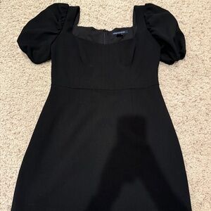 French Connection Berina Puff Sweetheart Mini Dress in Black, Size 10
